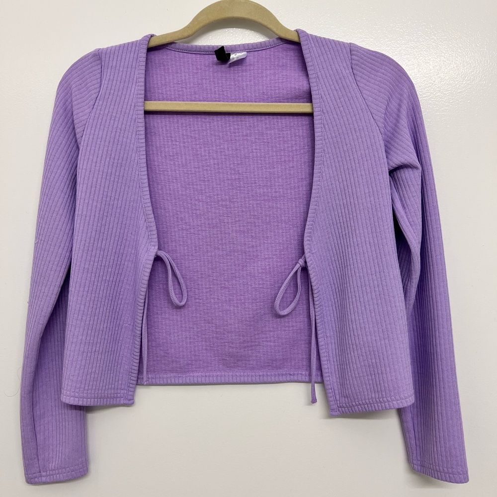Lavender cropped H&M cardigan